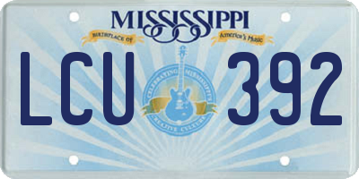 MS license plate LCU392