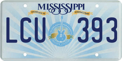MS license plate LCU393