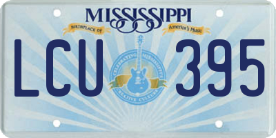 MS license plate LCU395