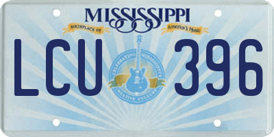 MS license plate LCU396