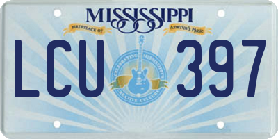 MS license plate LCU397