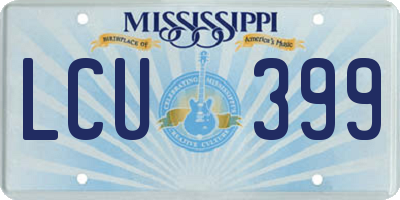 MS license plate LCU399