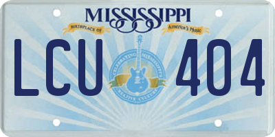 MS license plate LCU404