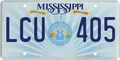 MS license plate LCU405
