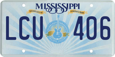 MS license plate LCU406