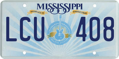 MS license plate LCU408