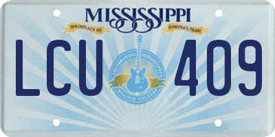 MS license plate LCU409