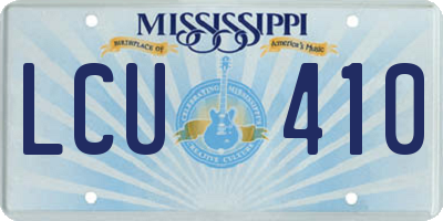 MS license plate LCU410