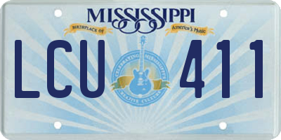 MS license plate LCU411