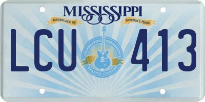 MS license plate LCU413