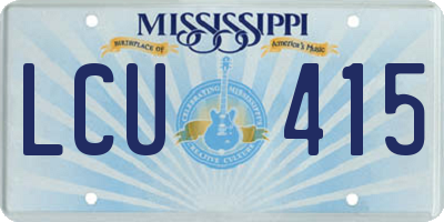 MS license plate LCU415