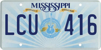 MS license plate LCU416