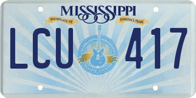 MS license plate LCU417