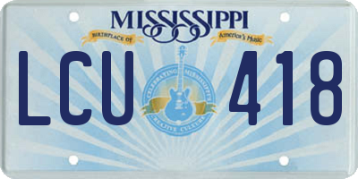 MS license plate LCU418