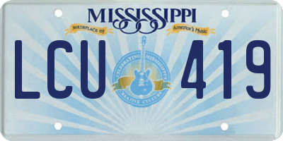 MS license plate LCU419