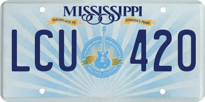 MS license plate LCU420