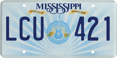 MS license plate LCU421