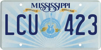 MS license plate LCU423