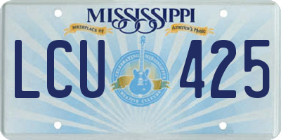 MS license plate LCU425