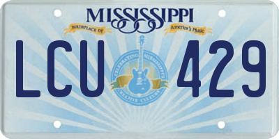 MS license plate LCU429