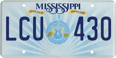 MS license plate LCU430
