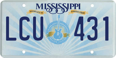 MS license plate LCU431
