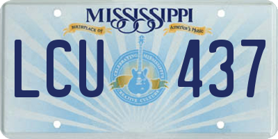 MS license plate LCU437