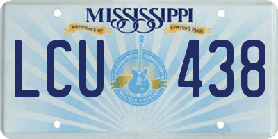 MS license plate LCU438