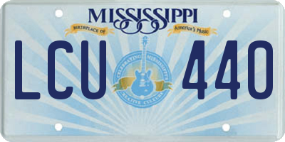 MS license plate LCU440
