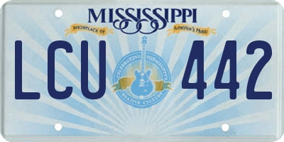 MS license plate LCU442