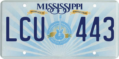 MS license plate LCU443