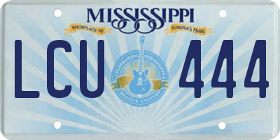 MS license plate LCU444