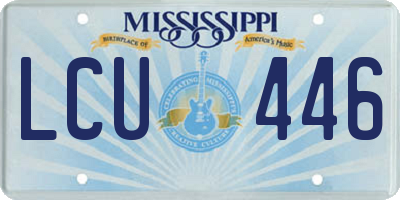 MS license plate LCU446
