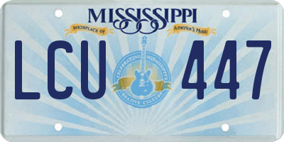 MS license plate LCU447