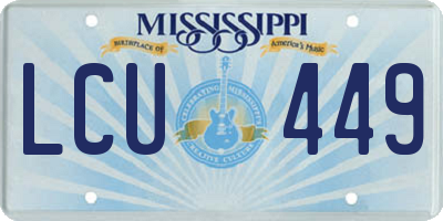 MS license plate LCU449