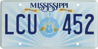 MS license plate LCU452