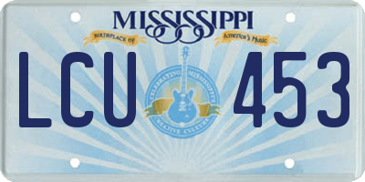 MS license plate LCU453