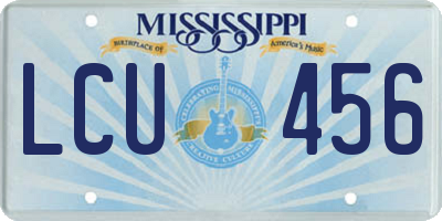 MS license plate LCU456