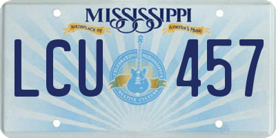 MS license plate LCU457