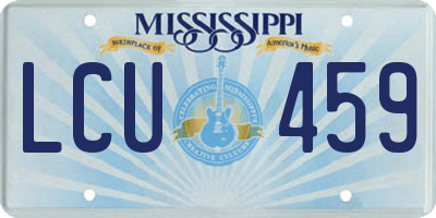 MS license plate LCU459