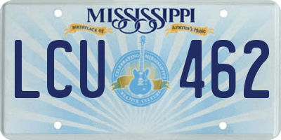 MS license plate LCU462
