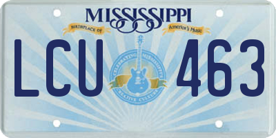 MS license plate LCU463