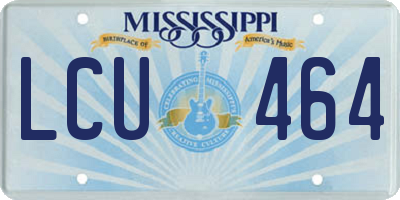 MS license plate LCU464