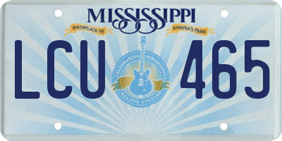 MS license plate LCU465