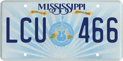 MS license plate LCU466