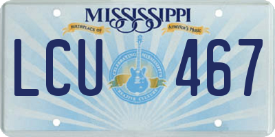 MS license plate LCU467