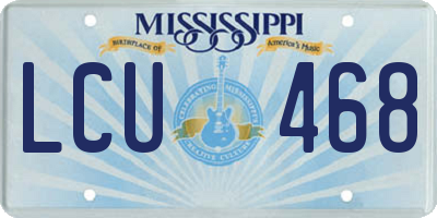 MS license plate LCU468