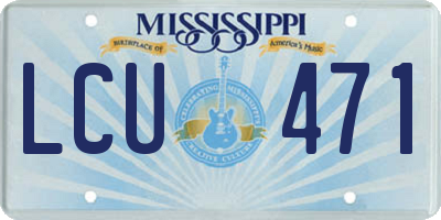 MS license plate LCU471