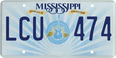 MS license plate LCU474