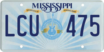 MS license plate LCU475
